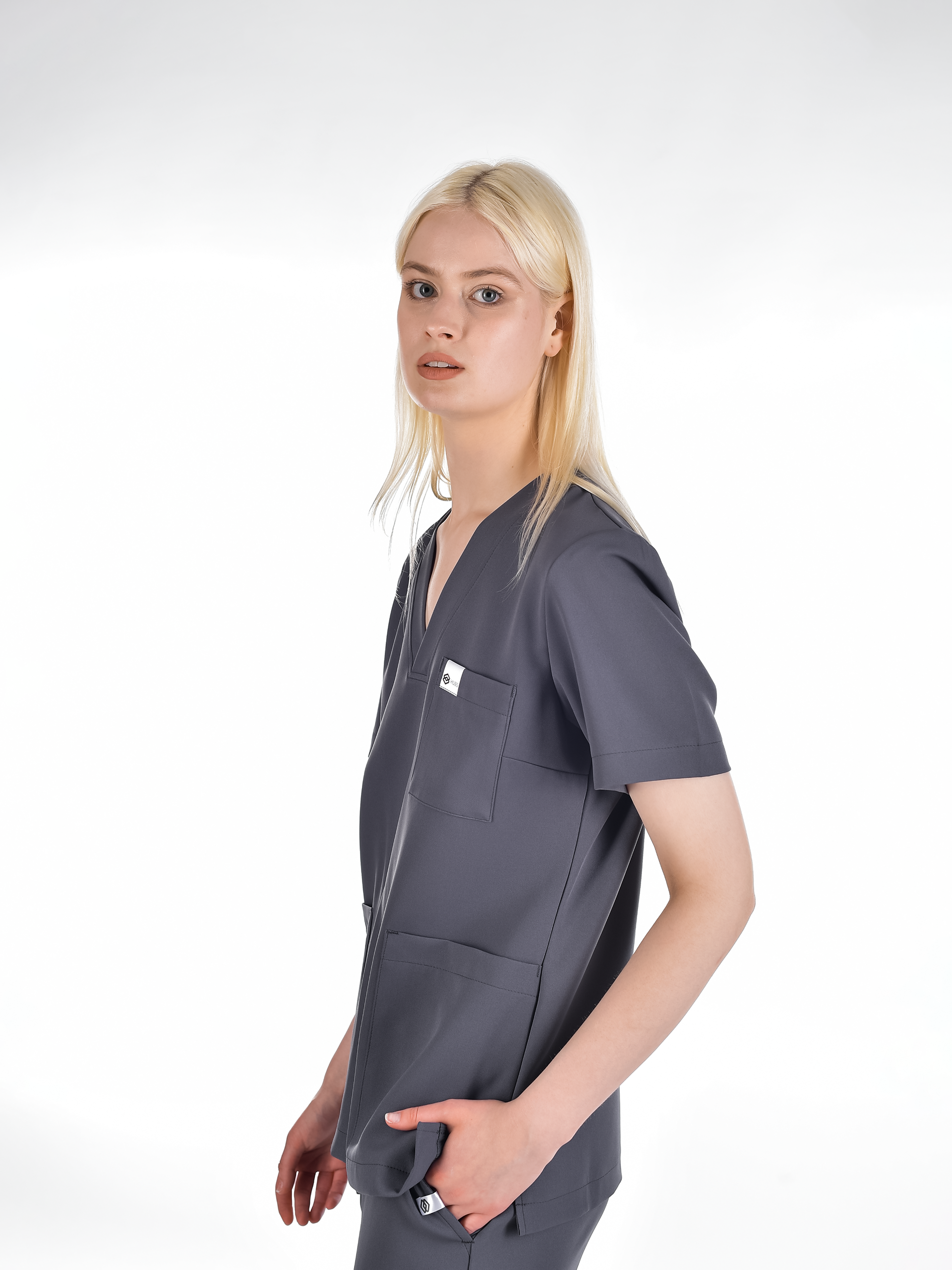 OSLO Women's scrub top Grey