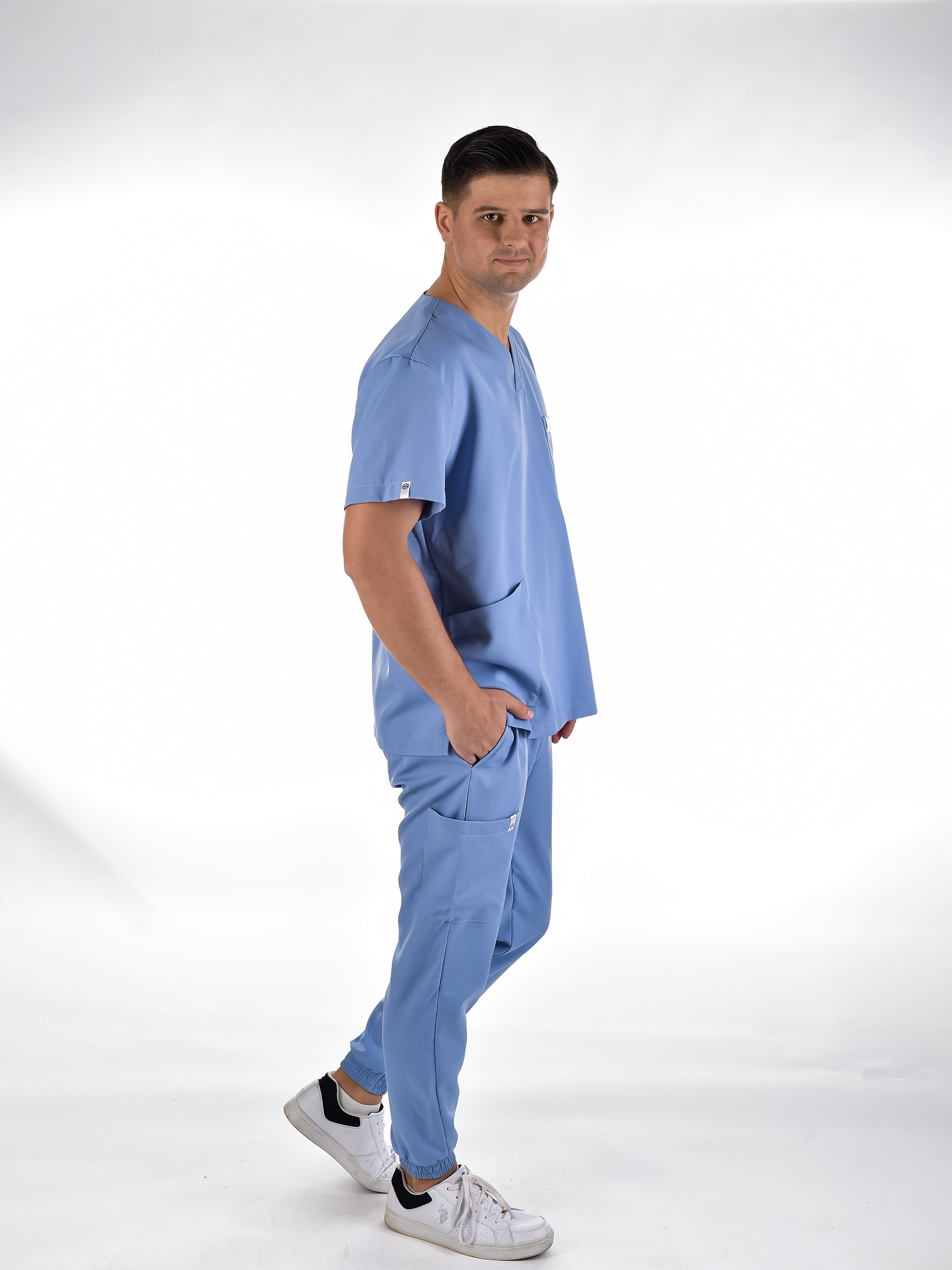 OSLO Men's scrubs set Sky blue