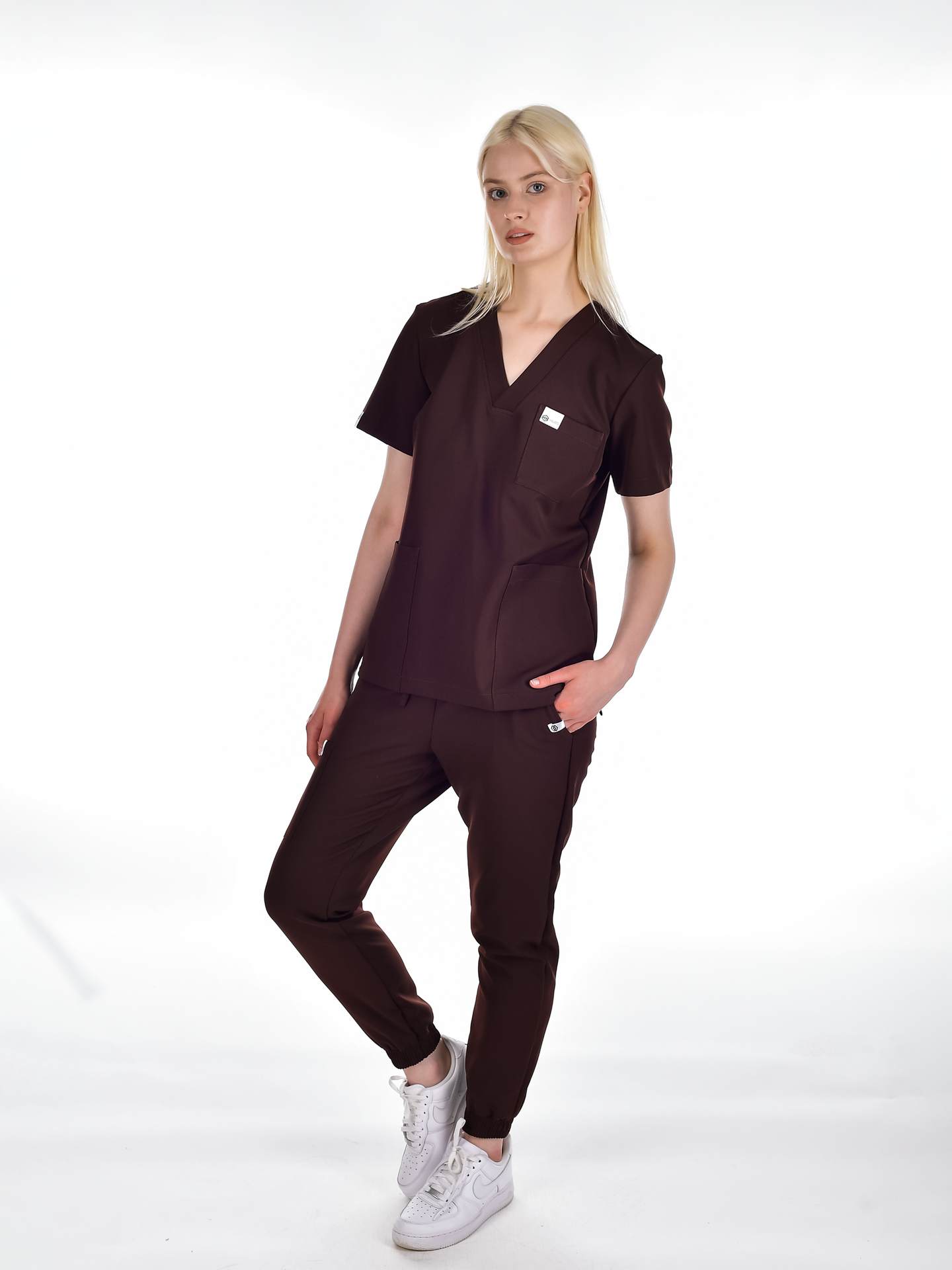 OSLO Women's scrub top Brown