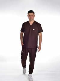 OSLO Men's scrubs set Brown